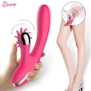 Thrusting dildo with clit sucker Bunny vibrator Gspot Sex Toy